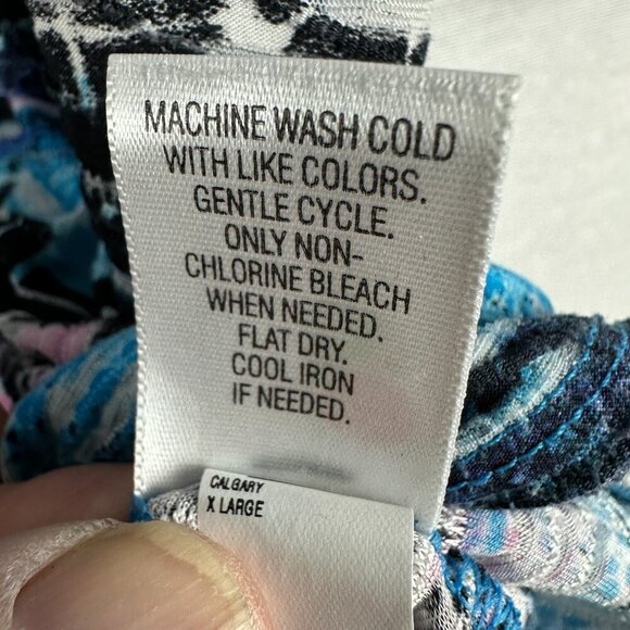 DANA BUCHMAN WOMEN'S MULTICOLORED ABSTRACT PATTERNED 3/4SLEEVE SCOOP NECK TOP XL - Picture 7 of 7